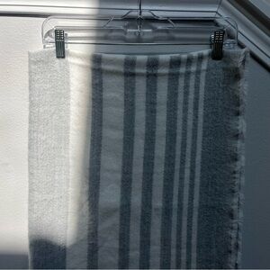 Gray Striped Blanket Scarf